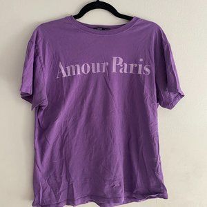 Amour Paris Purple Tee Pull&Bear